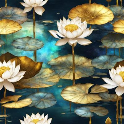  Lotus Pond Reflections - Iridescent Ink on Silk and an Ode to Tranquil Contemplation!